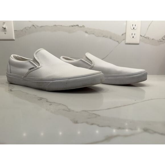 Vans Customs Classic Slip-On Leather Shoes White Men’s Size 13 Sneakers main image 5